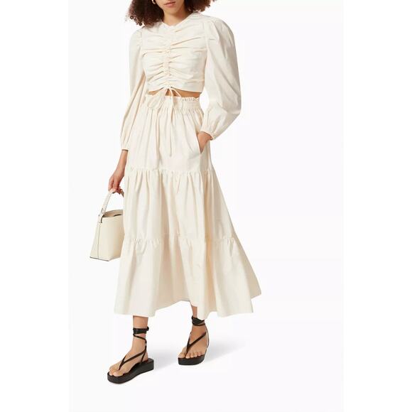 Keepsake Remark Top Ruched Puff Sleeve Cream - S - Picture 3 of 5